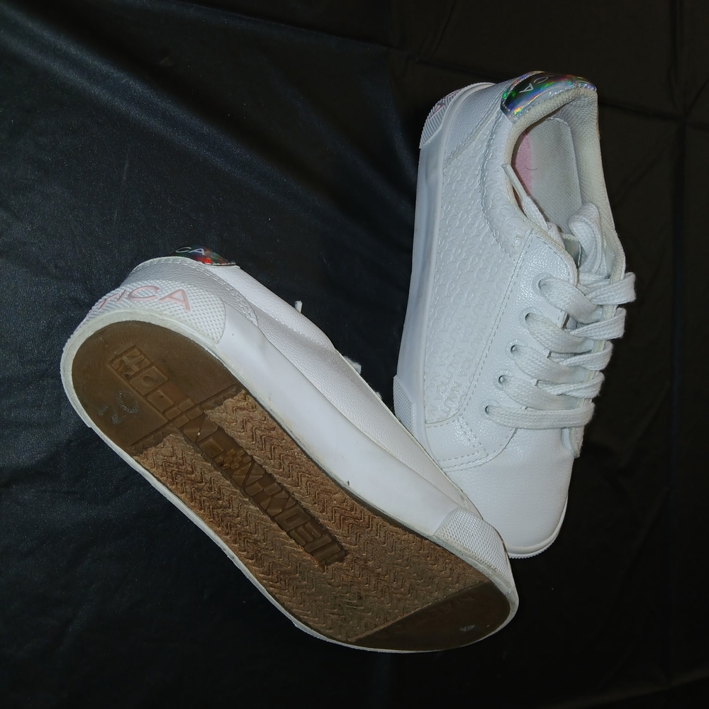 Nautica Kids White Sneakers with Iridescent Touch - Picture 5 of 5